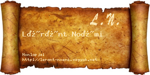 Léránt Noémi névjegykártya